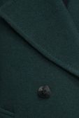 Вовняне пальто Medicine колір зелений перехідний двобортний