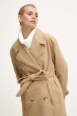 Пальто Medicine жіночий колір бежевий перехідний двобортний