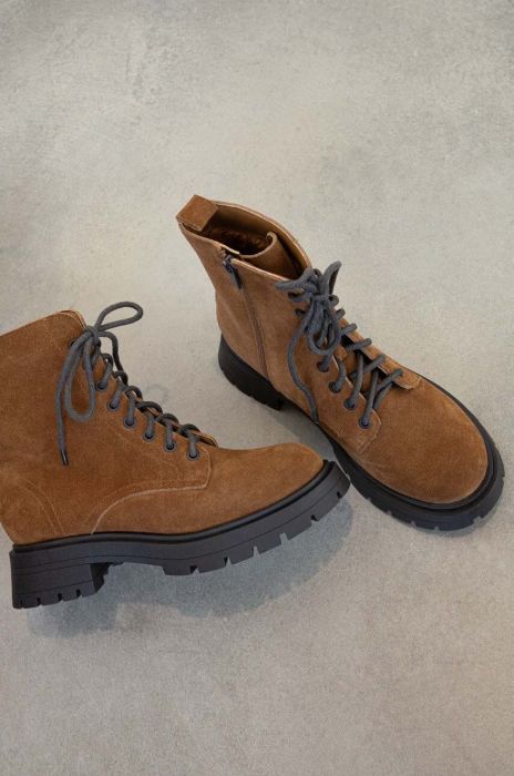 Замшеві черевики Medicine колір коричневий на платформі злегка утеплена