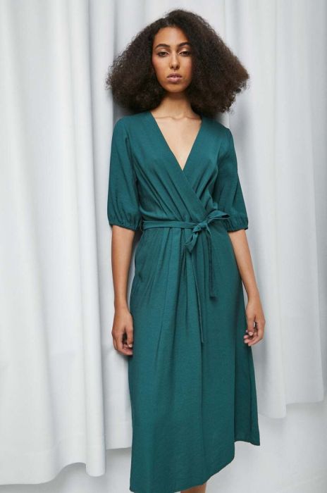 Сукня Medicine колір зелений midi розкльошена (3469617)