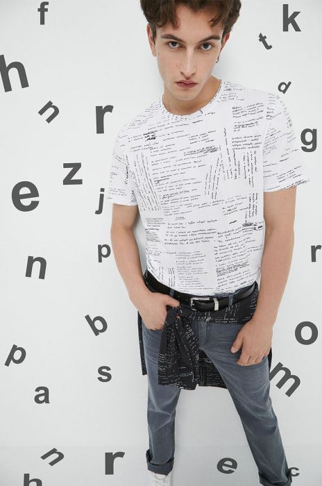 Бавовняна футболка Medicine колір білий візерунок (3456304)