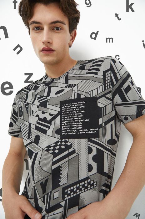 Бавовняна футболка Medicine колір сірий візерунок (3456309)