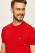 Бавовняна футболка Lacoste колір червоний однотонний TH6709-001.