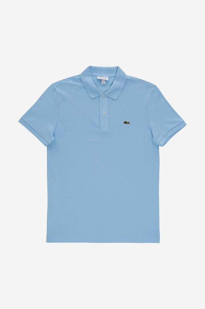 Бавовняне поло Lacoste однотонний PH4012-001 колір блакитний (3343634)