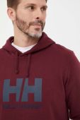 Бавовняна кофта Helly Hansen чоловіча колір синій з капюшоном з аплікацією 33977-597 (3297340)