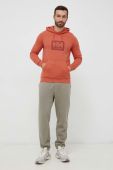 Бавовняна кофта Helly Hansen колір помаранчевий з капюшоном з принтом 53289-597