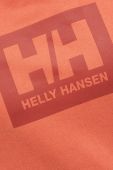 Бавовняна кофта Helly Hansen колір помаранчевий з капюшоном з принтом 53289-597