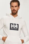 Бавовняна кофта Helly Hansen колір білий з принтом 53289-597