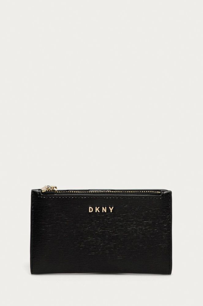 Dkny - Шкіряний гаманець колір чорний (620650)