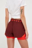Шорти для тренувань Under Armour жіночі колір бордовий з принтом висока посадка 1351981-662