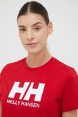 Бавовняна футболка Helly Hansen колір червоний 34112-001