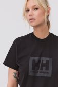 Бавовняна футболка Helly Hansen колір чорний з принтом 53285-096