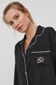 Піжамна сорочка Karl Lagerfeld жіноча колір чорний (1457311)