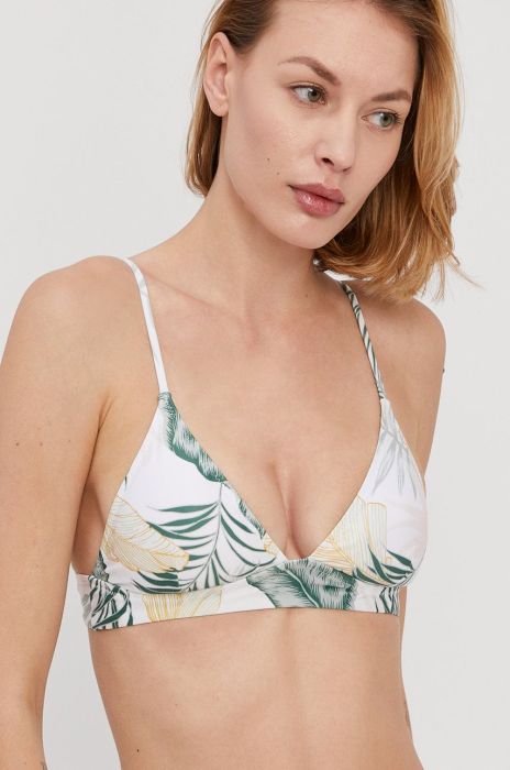 Купальний бюстгальтер Rip Curl колір білий злегка ущільнена чашечка