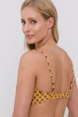 Купальний бюстгальтер Superdry колір жовтий ущільнена чашечка
