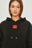 Бавовняна кофта Hugo жіноча колір чорний з аплікацією
