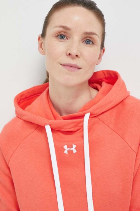 Кофта Under Armour жіноча колір помаранчевий з капюшоном однотонна 1356317-100