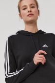 Кофта adidas жіноча колір чорний гладка