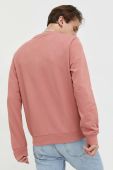 Бавовняна кофта HUGO чоловіча колір рожевий з аплікацією (3080373)