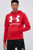 Кофта Under Armour чоловіча колір червоний з капюшоном з принтом 1357093-652