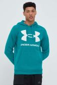 Кофта Under Armour чоловіча колір зелений з капюшоном з принтом 1357093-652
