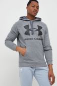 Кофта Under Armour чоловіча колір сірий з капюшоном з принтом 1357093-652 (3034965)