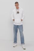 Бавовняна кофта Lee чоловіча колір білий з принтом