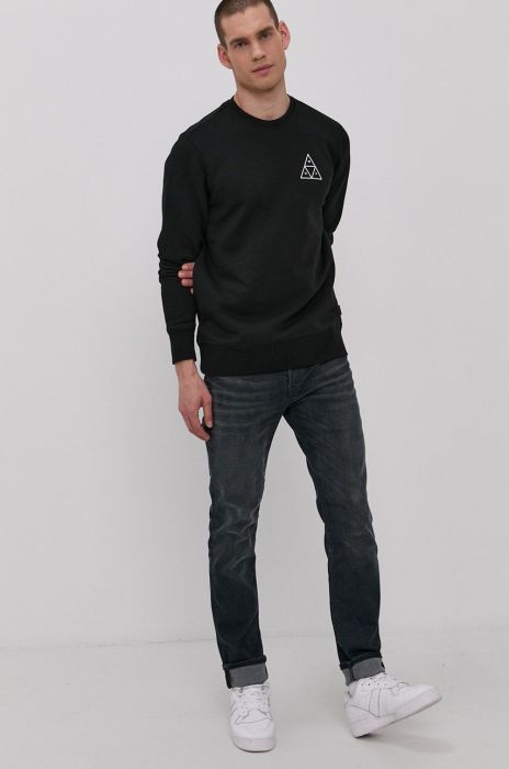 Кофта HUF чоловіча колір чорний з принтом (1497624)