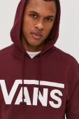 Бавовняна кофта Vans чоловіча колір бордовий з принтом (1356453)