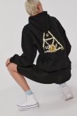 Кофта HUF колір чорний з принтом (1484394)