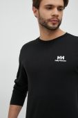 Бавовняний лонгслів Helly Hansen колір чорний з принтом (2741297)