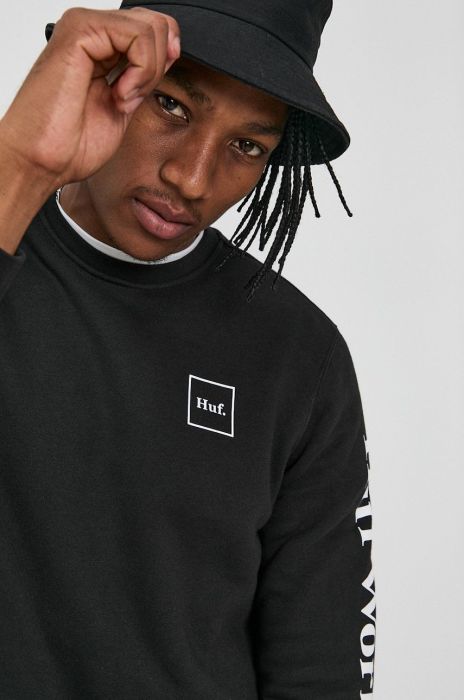 Кофта HUF чоловіча колір чорний з принтом (1682712)