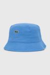 Бавовняний капелюх Lacoste з бавовни RK2056-HDE колір блакитний