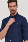 Сорочка Polo Ralph Lauren чоловіча колір синій slim комір button-down (1356499)