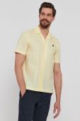 Бавовняна сорочка Lyle & Scott чоловіча колір жовтий regular класичний комір