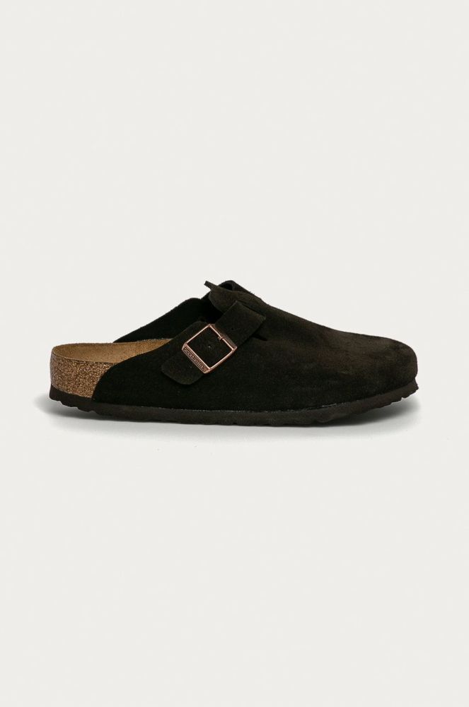 Birkenstock - Замшеві шльопанці Boston колір коричневий