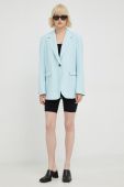 Піджак Samsoe Samsoe колір бірюзовий однобортний однотонний