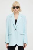 Піджак Samsoe Samsoe колір бірюзовий однобортний однотонний