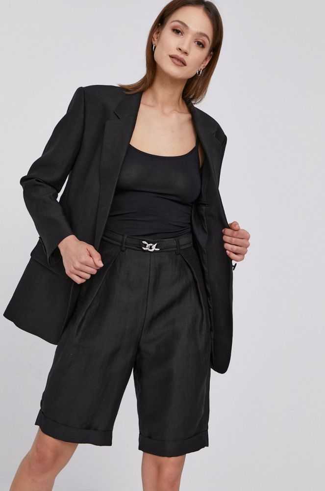Піджак The Kooples колір чорний гладкий