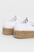 Еспадрилі Superga колір білий на платформі