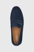 Шкіряні мокасини Wojas чоловічі колір синій