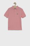 Дитяче бавовняне поло Lacoste колір рожевий однотонний