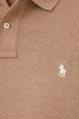 Бавовняне поло Polo Ralph Lauren колір коричневий однотонний