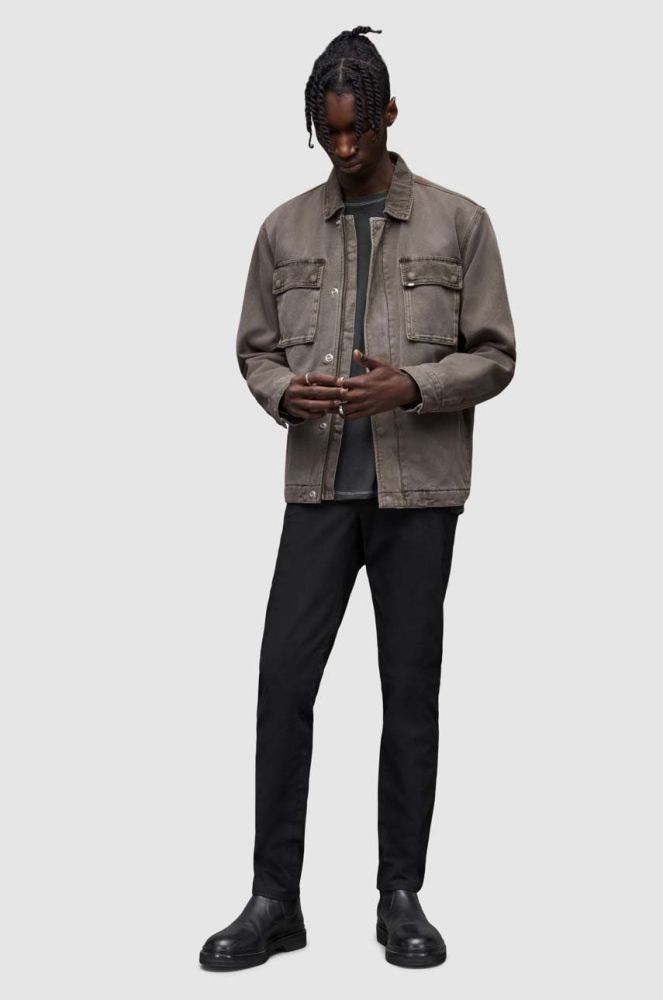 Штани AllSaints чоловічі колір бордовий фасон chinos