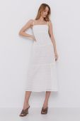 Сукня Bardot колір білий midi розкльошена (1441473)