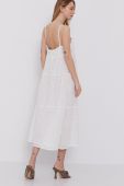 Сукня Bardot колір білий midi розкльошена (1441473)