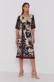 Сукня Sisley midi розкльошена колір барвистий