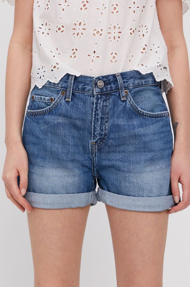 Джинсові шорти Pepe Jeans жіночі гладкі колір блакитний (1375652)
