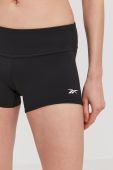 Шорти Reebok GJ5671 жіночі колір чорний гладкі