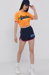 Шорти Superdry жіночі колір синій гладкі